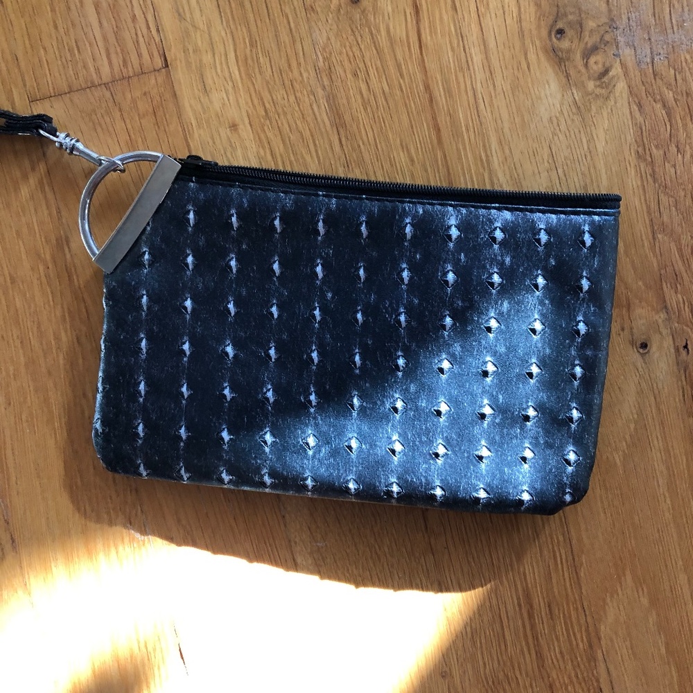 Miley Cyrus x Max Azria Wristlet Bag / Clutch Black Raised Detail